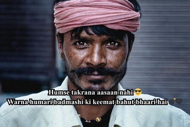 attitude badmashi shayari 2 line