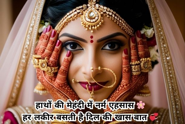 mehndi shayari 2 lines for girl
